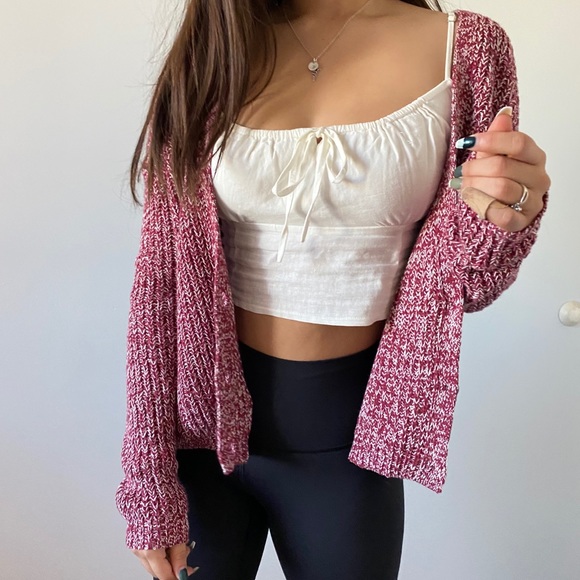 NWOT red knit cardigan - Picture 4 of 5